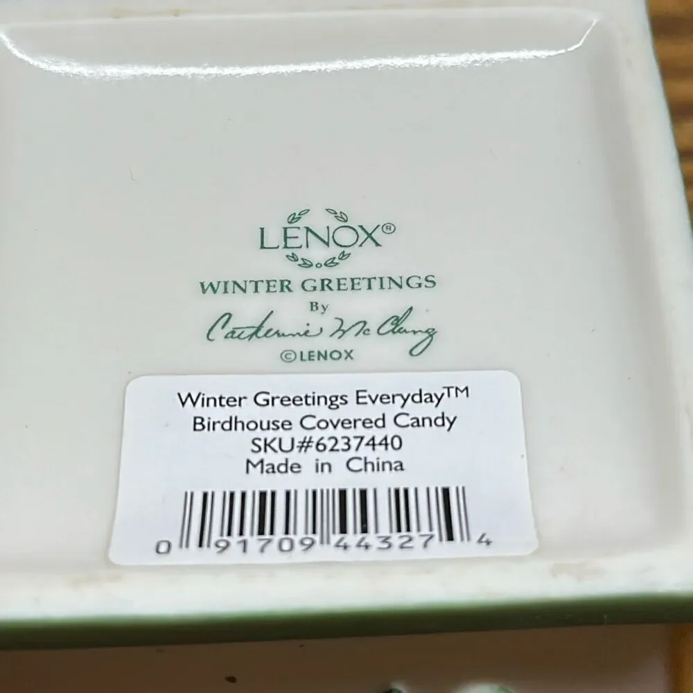 2003 Lenox Winter Greetings Every Day Candy Dish With Lid Cardinal Candy‎ Dish